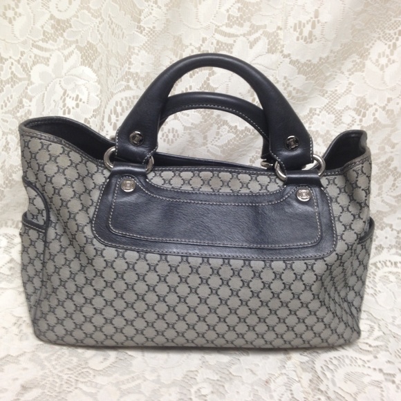 Celine,  Black and Gray Macadam Hand Bag - Picture 5 of 8